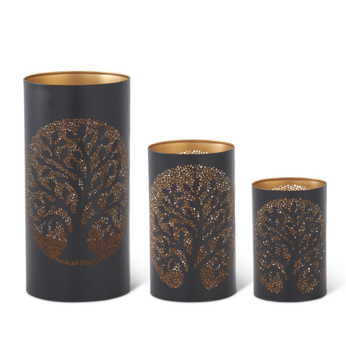 K & K Interiors Inc Tree Black Candleholder 