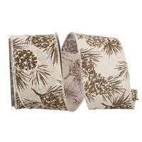 Pinecone Glitter Ribbon 2.5 in