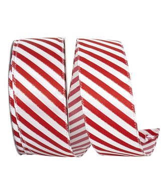 Reliant Ribbon Candy Cane Stripe Ribbon 2.5 in