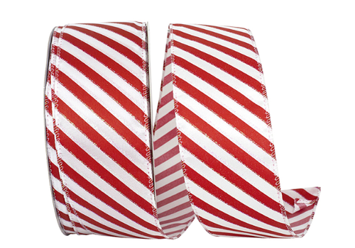  Reliant Ribbon Candy Cane Stripe Ribbon 2.5 in 
