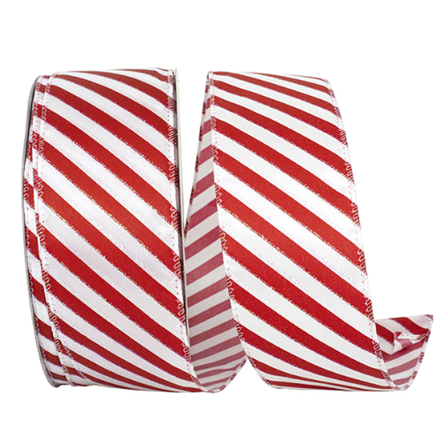  Reliant Ribbon Candy Cane Stripe Ribbon 2.5 in 