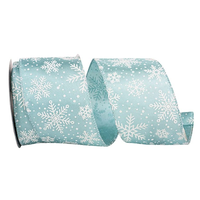 Blue Snowflake Ribbon 2.5 in
