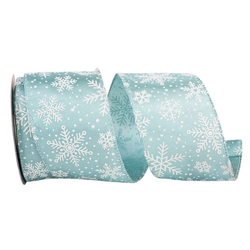  Reliant Ribbon Blue Snowflake Ribbon 2.5 in 