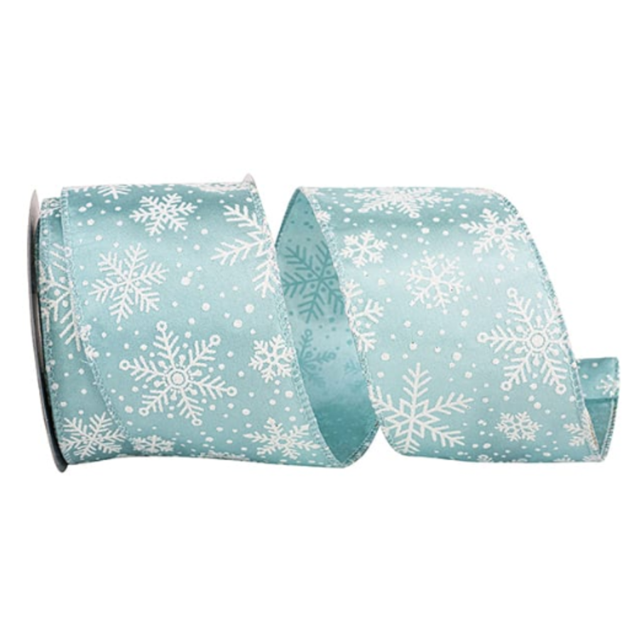 Blue Snowflake Ribbon 2.5 in