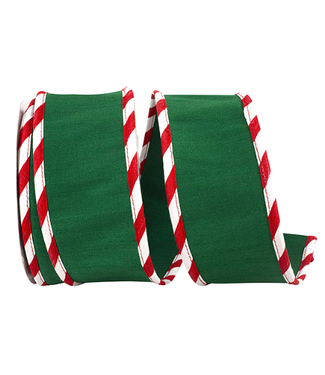 Reliant Ribbon Candy Cane Ticking Ribbon 2.5 in