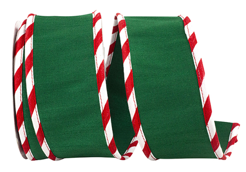  Reliant Ribbon Candy Cane Ticking Ribbon 2.5 in 