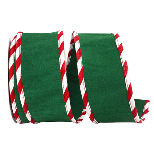  Reliant Ribbon Candy Cane Ticking Ribbon 2.5 in 