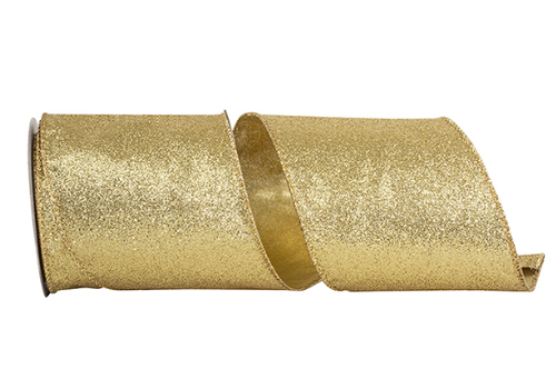  Reliant Ribbon Glitter Gold Metalllic Ribbon 4 in wide 