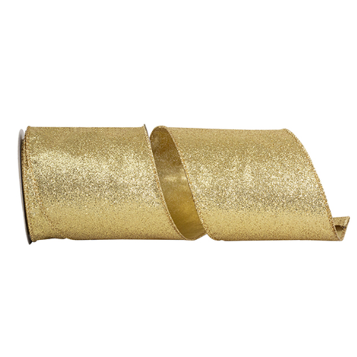  Reliant Ribbon Glitter Gold Metalllic Ribbon 4 in wide 