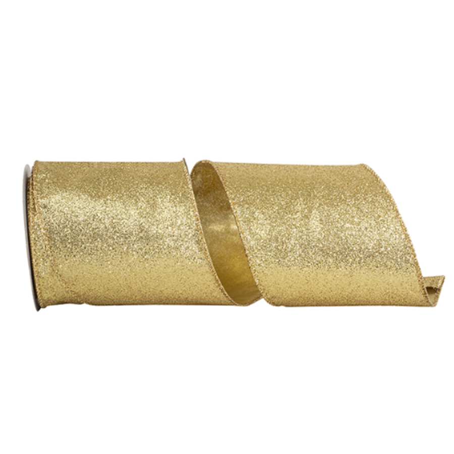 Glitter Gold Metalllic Ribbon 4 in wide