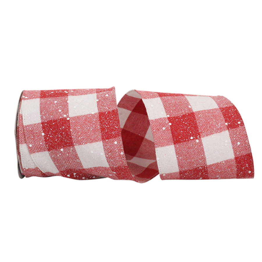 Snowy Buffalo Check Ribbon