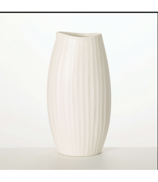 Sullivans White Ribbed Vase