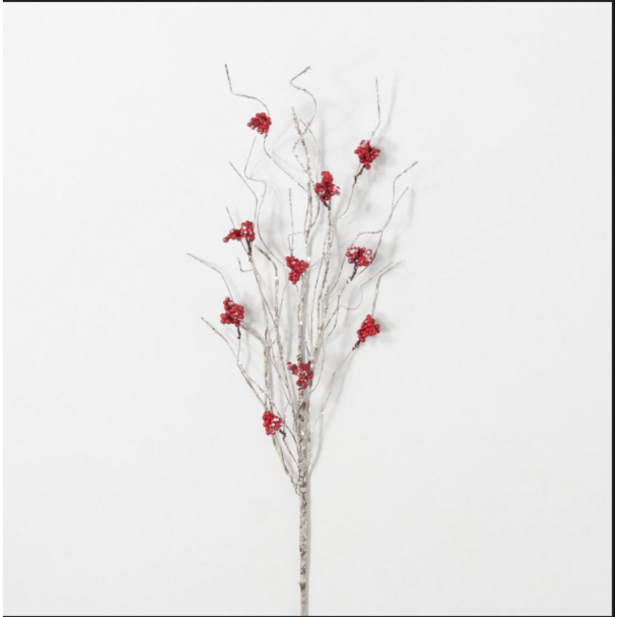 Iced Berry Birch Spray 29"H