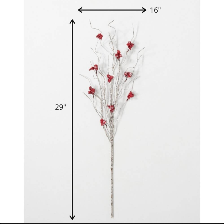 Iced Berry Birch Spray 29"H