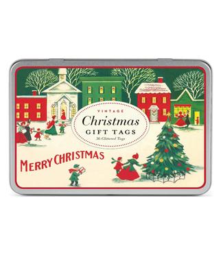 Cavallini Papers & Co Vintage Christmas Gift Tags in Tin