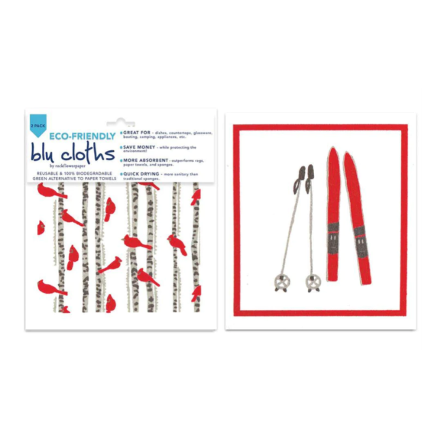 Alpine Ski Reusable Cloth Set of 2