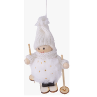Child on Wood Skis Ornament