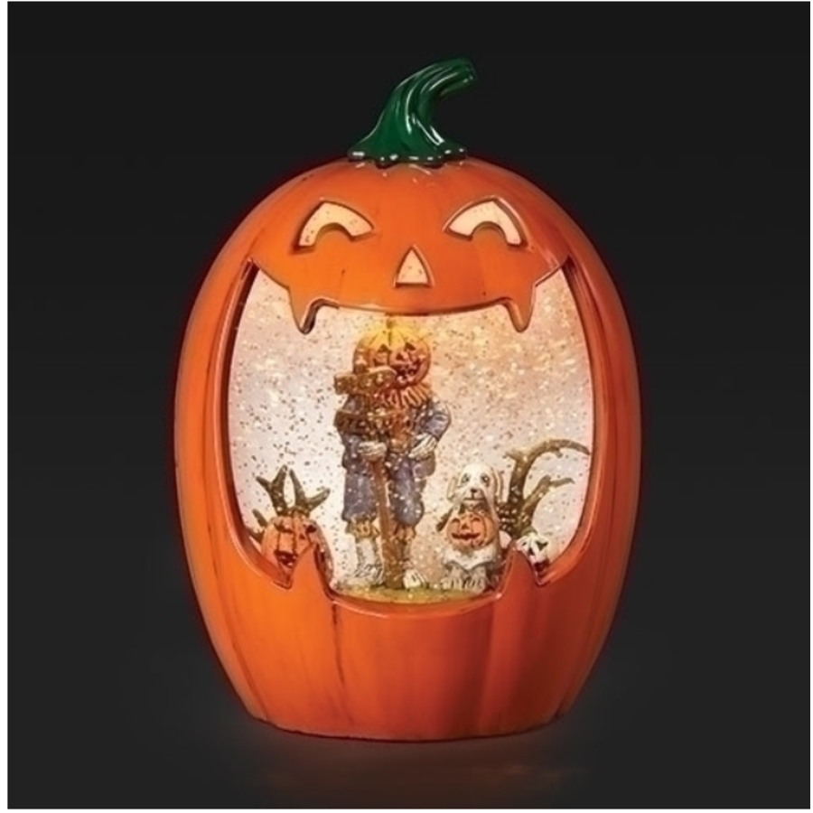 8.5" Lighted Swirl Jack-O-Lantern