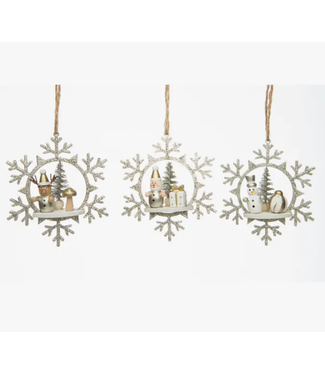 Silver Tree Home & Holiday Glitter Snowflake Ornament