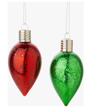 Silver Tree Home & Holiday Glass Light Bulb Ornament