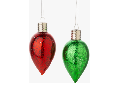  Silver Tree Home & Holiday Glass Light Bulb Ornament 