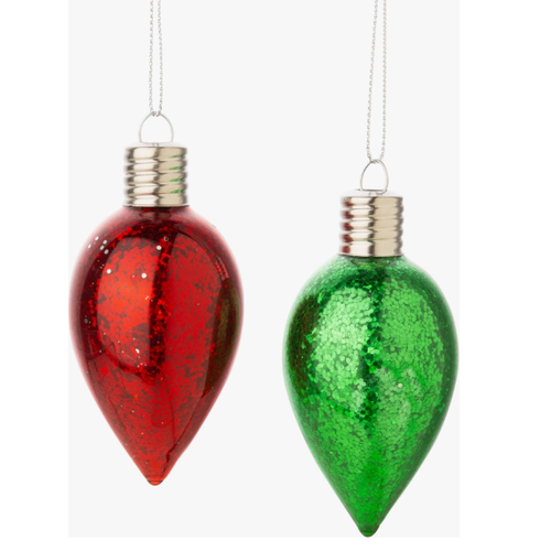  Silver Tree Home & Holiday Glass Light Bulb Ornament 