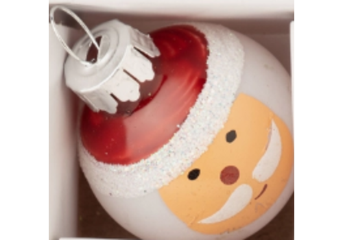 Silver Tree Home & Holiday Individual Mini Glass Santa Ball Ornament 