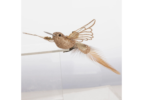  Silver Tree Home & Holiday Gold Glitter Clip-on Bird Ornament 