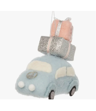 Silver Tree Home & Holiday Felt Car with Peace Sign Ornament