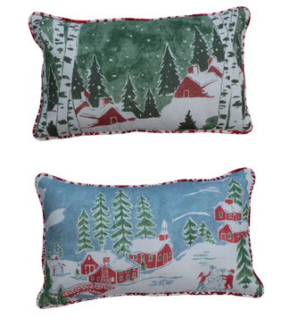 Creative Co-Op Christmas Village Pillow