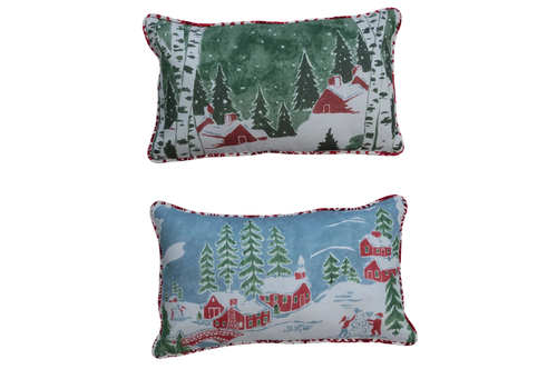  Creative Co-Op Christmas Village Pillow 
