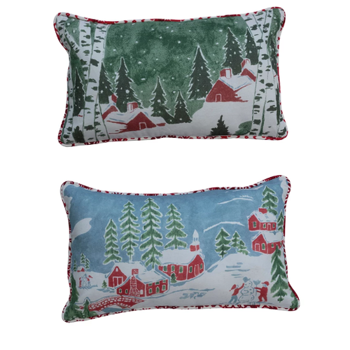  Creative Co-Op Christmas Village Pillow 