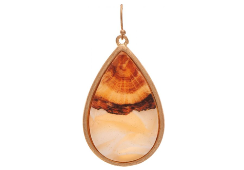  Rain Jewelry Collection Gold Brown Desert Teardrop Earrings 