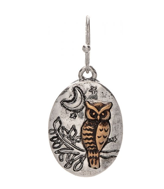 Rain Jewelry Collection Two Tone Night Owl Earrings