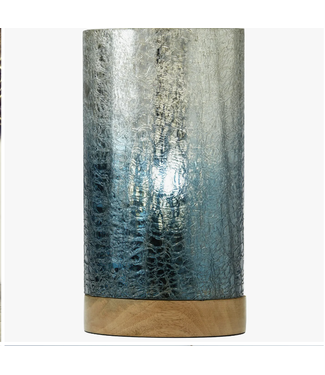 River of Goods Light Silver and Blue Glass and Wood Accent Lamp