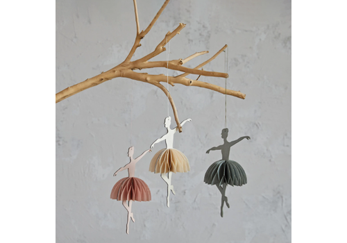 Creative Co-Op Folding Honeycomb Ballerina Ornament 