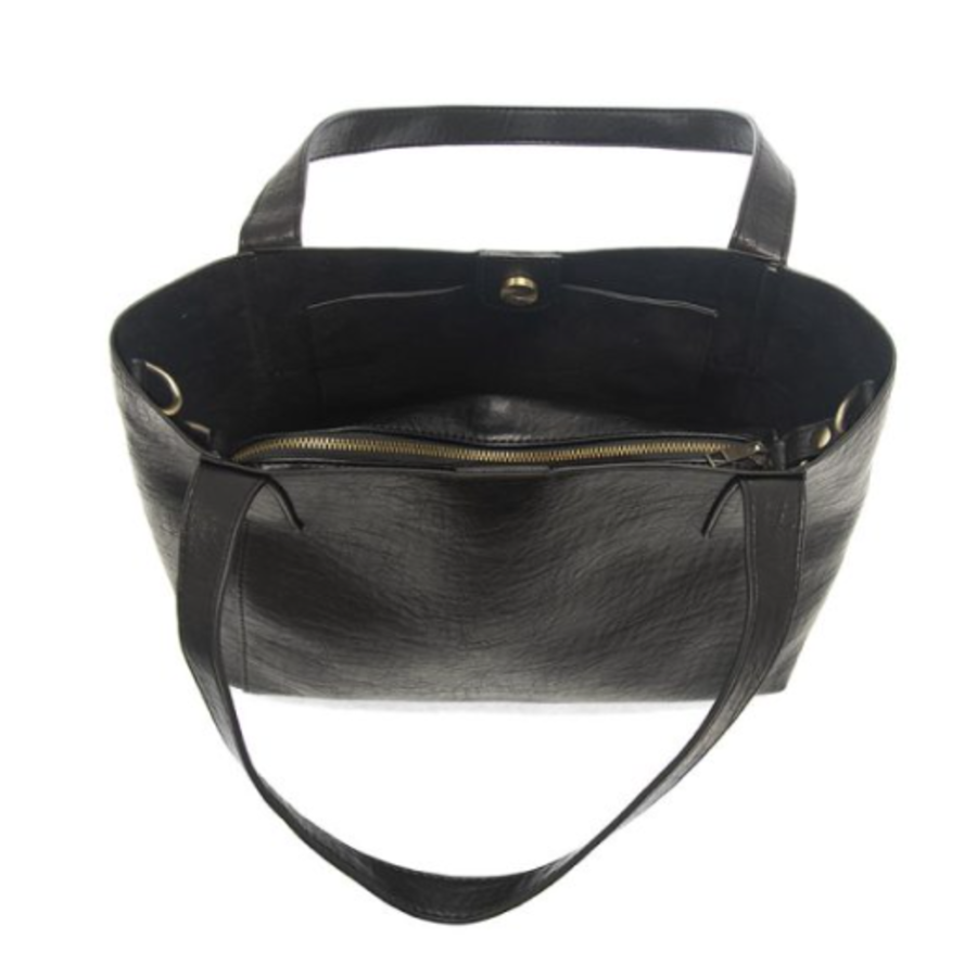 2 in 1 Vegan Leather East/West Tote