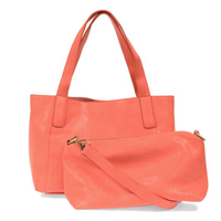 2 in 1 Vegan Leather East/West Tote