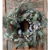 22" White Yule Berry & Pine Wreath