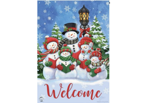  Caroling Snowmen Garden Flag 
