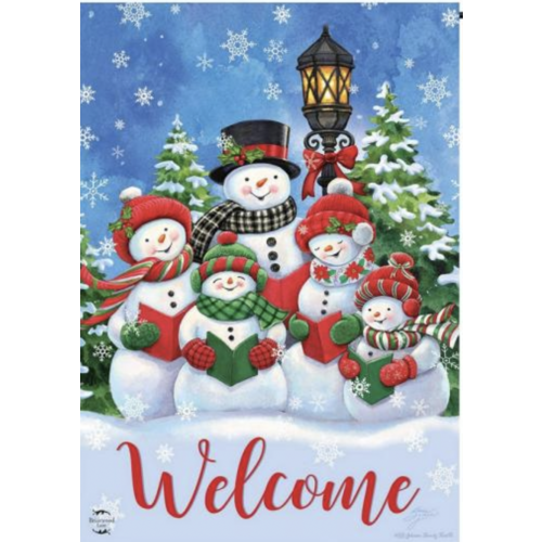  Caroling Snowmen Garden Flag 