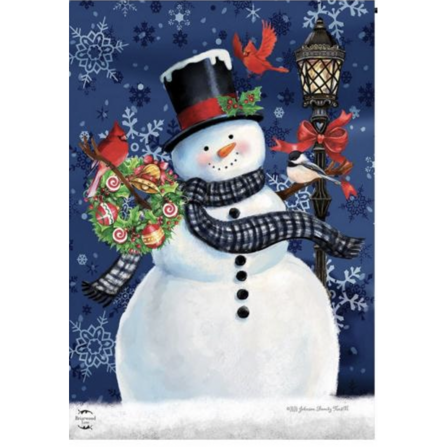 Snowman Holiday Cheer Garden Flag