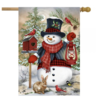 Snowman and Friends House Flag Snowman and Friends House Flag