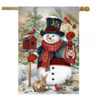 Snowman and Friends House Flag