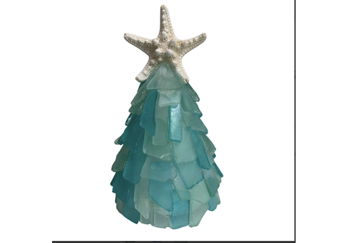  Salty Signs Designs 6" Seaglass Tree w/ Lights Ocean 