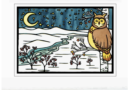  Sarah Angst Winter Owl Card 