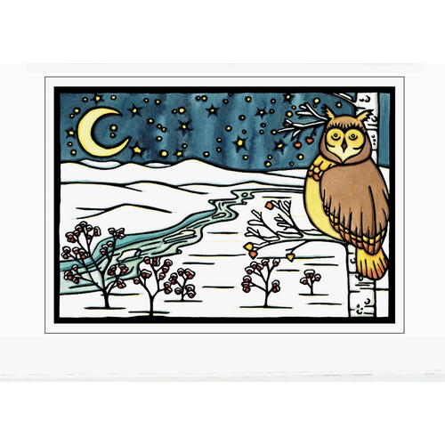  Sarah Angst Winter Owl Card 