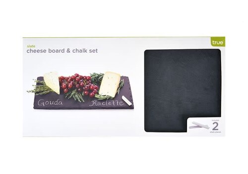  True Brands Slate Cheese Board & Chalk Set 
