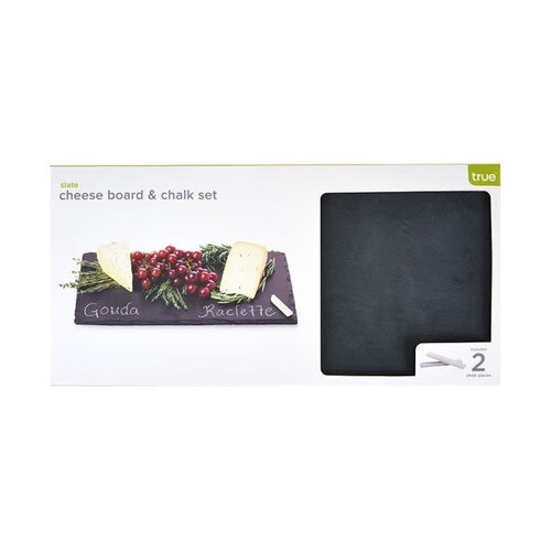 True Brands Slate Cheese Board & Chalk Set 