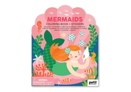  Mermaids Coloring Book with Stickers 